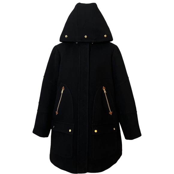 J. Crew Chateau Parka In Italian Stadium-Cloth Wool Hooded Winter Coat Size 22 - Picture 8 of 12